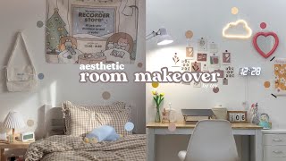 EXTREME Aesthetic Room Makeover 2022 🌷 koreaninspired pinterest pastel cozy  Shopee Finds 🧸☁️ [upl. by Leavitt]