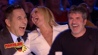 Simon Cowell And Other Judges In HYSTERICS At Hilarious BGT Audition [upl. by Behl394]