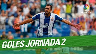 Todos los goles de la Jornada 02 de LaLiga Santander 20182019 [upl. by Bradski]