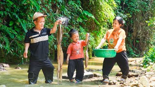 Dwarf family harvesting joy make catfish fishing rods to goes to market sell  garden renovation [upl. by Nirehtak]