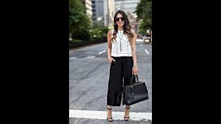 Chic white and black culottes summer outfit ideas [upl. by Stu]