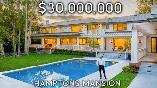 Touring a 30000000 Hamptons Style Mega Mansion in Los Angeles [upl. by Esir424]