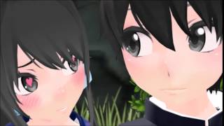 MMD x Yandere  A special moment with Yandere and her Senpai [upl. by Tezile]