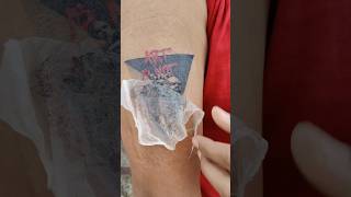 REMOVING DERMALIZE FROM MY NEW TATTOOTATTOO AFTER CAREtattoo shorts aftercare ytviral [upl. by Etnecniv631]