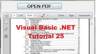 Visual Basic NET Tutorial 25  How to open and show a PDF file inside VBNET Form [upl. by Oiril]