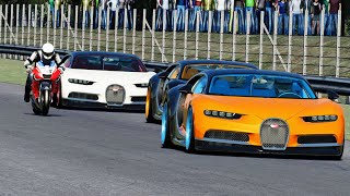 Ducati Desmosedici MotoGP 20 vs Bugatti Chiron Sports at Monza Full Course [upl. by Lilli]