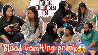 Blood Vomiting Prank on Misba 🥲 Mujhe Bahot chakkar aari hai😭  funny prank 😂 Aarti vlogs [upl. by Hctub]