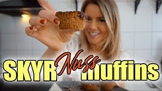 SKYR NUSS MUFFINS  gesund und einfach  Fitness Rezept 😋 [upl. by Pomfret]