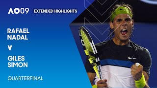 Rafael Nadal v Giles Simon Extended Highlights  Australian Open 2009 Quarterfinal [upl. by Olnek]