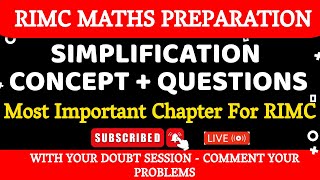 Simplification RIMC Maths  Simplification Questions for RIMC MATHS  RIMC Entrance Exam  Maths [upl. by Haela]