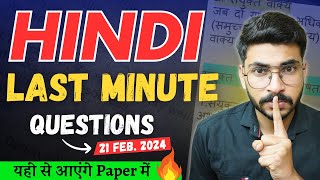 Last Minute REVISION Questions Hindi A amp B Class 10  HINDI Grammar Class 10  Hindi Paper Class 10 [upl. by Severin]