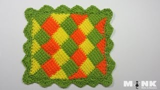 Entrelac Babydecke  Diamantmuster Teil 2 [upl. by Rodmur]