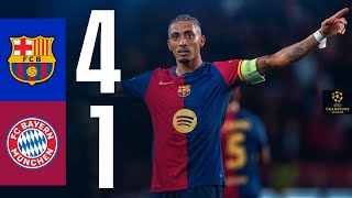 HIGHLIGHTS  FC BARCELONA 4 vs 1 BAYERN MUNICH  UEFA CHAMPIONS LEAGUE 202425 [upl. by Akineg907]