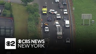 Traffic backed up on Route 3 in Secaucus due to crash [upl. by Fayth314]