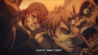 Jean Connie and Gabi are turned into Titans  Attack on Titan Final Season THE FINAL CHAPTERS [upl. by Tiphani]