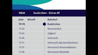 Rurtalbahn Ansagen RB28 Euskirchen  Düren [upl. by Jamille]