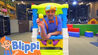 Blippi Visits an Indoor Playground  Kids Fun amp Educational Cartoons  Moonbug Play and Learn [upl. by Maighdlin]