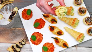 5 aperitivos con hojaldre  Canapés variados [upl. by Ydisac419]