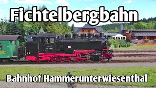 Fichtelbergbahn im Bahnhof Hammerunterwiesenthal [upl. by Dey]