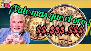 ¡una moneda millonarialos 10 centavos de usa vendida en 13000000 US del 1894 Descubre porqué [upl. by Ahsiemak]