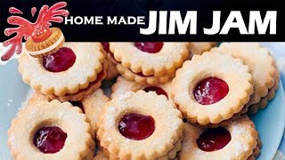 Home  made JIM JAM Treat biscuits Jam amp Cream filled Butter cookies Jam cookies  Easy CookBook [upl. by Meter]