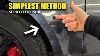 EASIEST way to repair car scratches at home inc Metallics Using a cordless drill Save Money [upl. by Esyned]