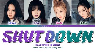 BLACKPINK SHUT DOWN Lyrics 블랙핑크 가사 Color Coded Lyrics by EYAJSCIKIN [upl. by Phelps602]