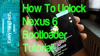 How to unlock Nexus 6 bootloader Tutorial [upl. by Oznohpla42]