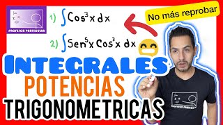 ✅​INTEGRALES trigonométricas con POTENCIAS 𝙚𝙣 4 𝙋𝙖𝙨𝙤𝙨 😎​🫵​💯​  Cálculo Integral [upl. by Paviour]