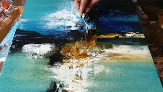 Abstract painting  Demonstration of Abstract painting in Acrylics  Palette knife [upl. by Barncard]