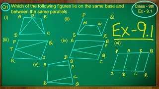 Class 9th  Ex  91 Q no  1  Areas of Parallelograms and Triangles  CBSE NCERT [upl. by Nulubez]