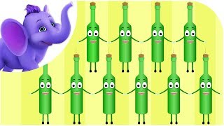 Ten Green Bottles  Nursery Rhyme with Karaoke [upl. by Dinin616]