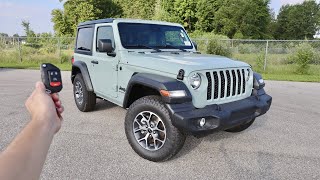 2024 Jeep Wrangler 2Door Sport S Start Up Walkaround Test Drive and Review [upl. by Eiznek]