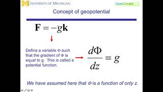 0810 Dynamic Meteorology Definition of the Geopotential [upl. by Concepcion]