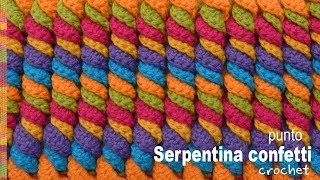 Punto serpentina confetti 3D tejido a crochet  Tejiendo Perú [upl. by Tsenrae208]