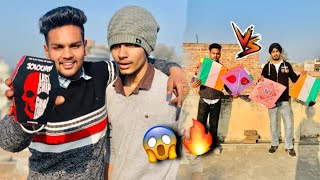 KITE FIGHT 🔥jolochip challenge flying big kites 🪁 desi patangbaazi 💥 monokite vs monofillgold [upl. by Adnulahs]