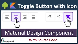 How to create Toggle buttons with icon Only Android Studio Tutorial Kotlin [upl. by Merrel]