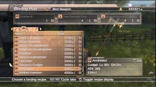 WKC 2 Weapon  Axes Cudgels Level 20 Complete Binding List White Knight Chronicles II HD [upl. by Helbonnas246]