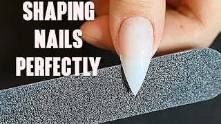 HOW I SHAPE MY NAILS  Fake Nails 101 [upl. by Kcirret]