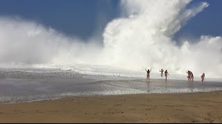 Giant Wave Crash Lumahai Beach in Kauai Hawaii [upl. by Aneeb]