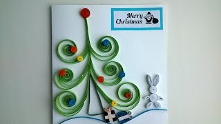 Quilling cards make beautiful Quilling Christmas card Quilling Tutorial [upl. by Humfrid957]