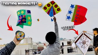 Testing MONOKITE manjha 😍 Flying big kites 🪁 desi patangbaazi 😍 monokite vs monofillgold [upl. by Barren]