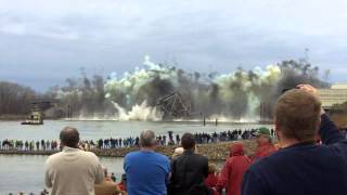 Demolition of Blanchette Bridge  St Charles Missouri 1242012 [upl. by Niamor]