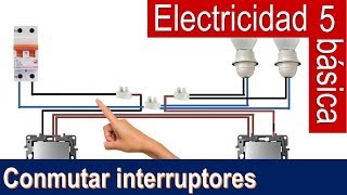 Electricidad básica 5 conmutar dos interruptores Bricocrack [upl. by Lerraj556]