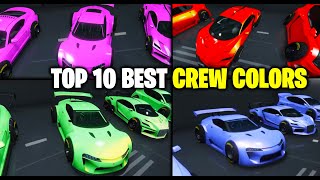 Top 10 BEST Crew Colors In GTA 5 Online Bright ColorsClean Colors amp More [upl. by Isa]