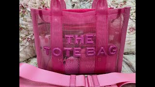 Whats in my Marc Jacobs Candy Pink Mesh Small Tote Bag amp Wallet [upl. by Yorled]