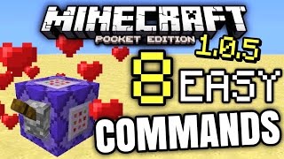 MCPE 105  8 COMMAND BLOCK COMMANDS Minecraft PE 105 [upl. by Kavanaugh]