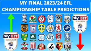 MY FINAL 202324 CHAMPIONSHIP TABLE PREDICTIONS [upl. by Asaeret]