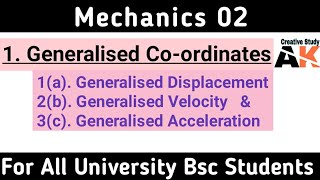 generalised coordinates in classical mechanics  generalized coordinates  BSC 1st year [upl. by Grania429]