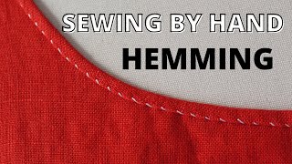 Hand Sewing Tutorial RIGHT HANDED Hemming Stitch aka Felling [upl. by Ellesig]